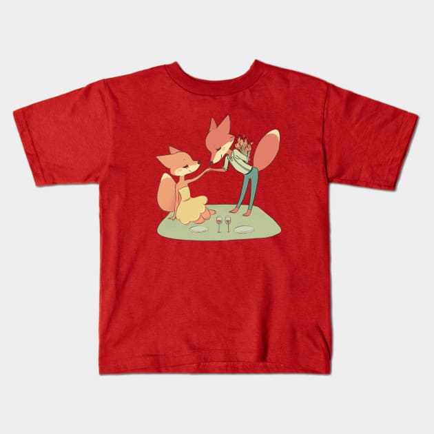 Fox Love Kids T-Shirt by EricaFeldArt